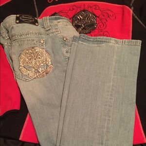 Harley-Davidson Embellished Skull Bootcut Jeans